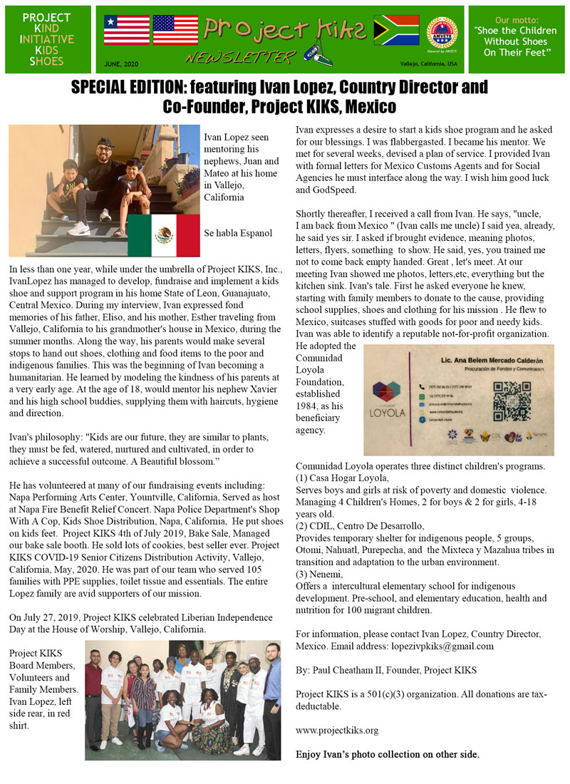 Project KIKS Newsletter Mexico page 1