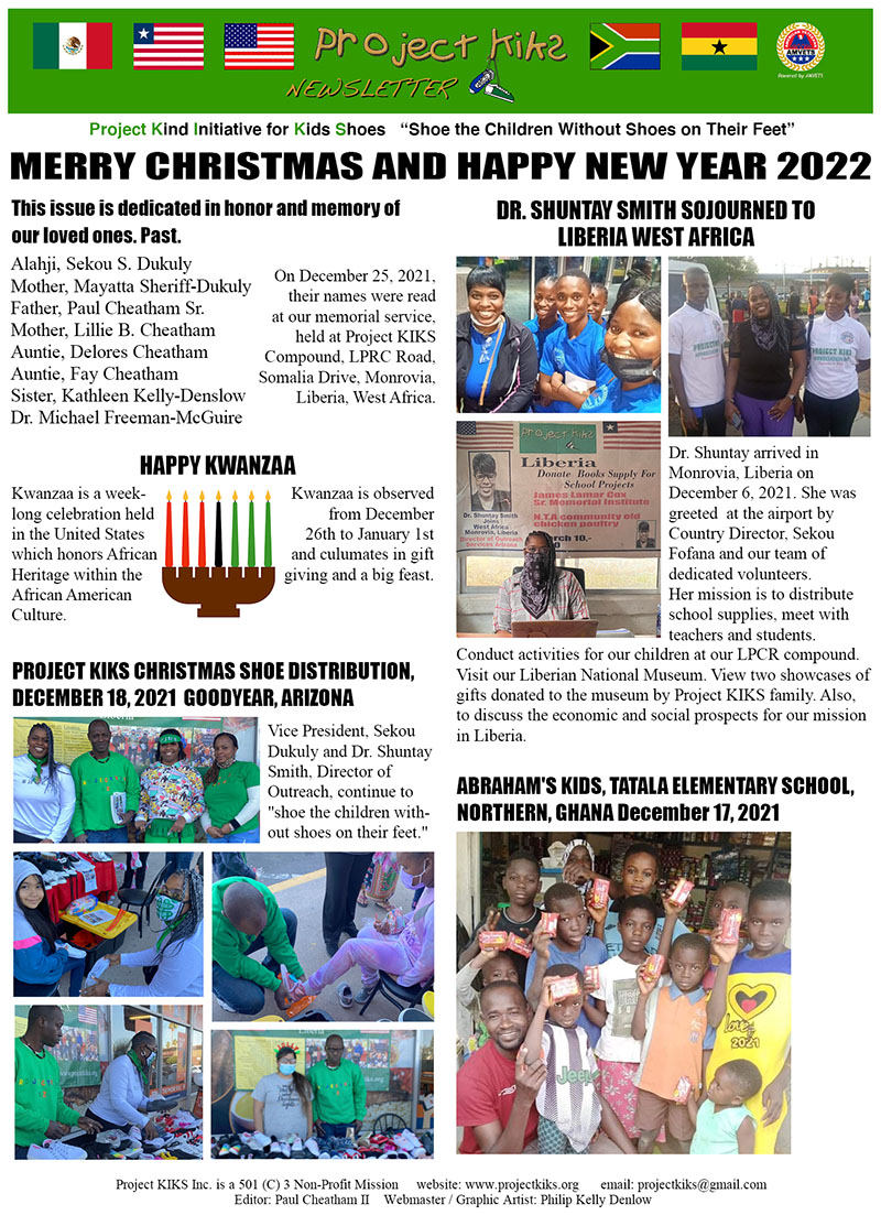 KIKS Newsletter December 2021 page 1