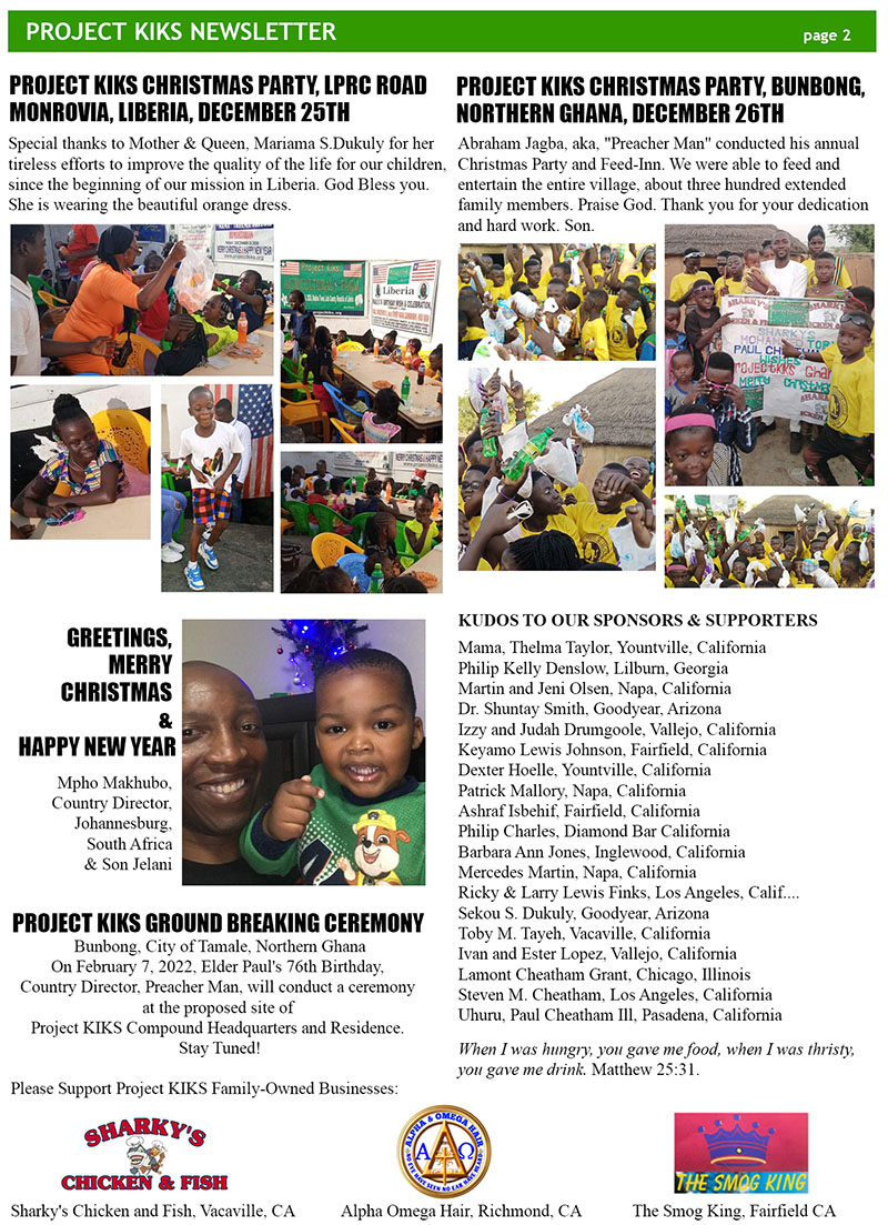 KIKS Newsletter December 2021 page 2