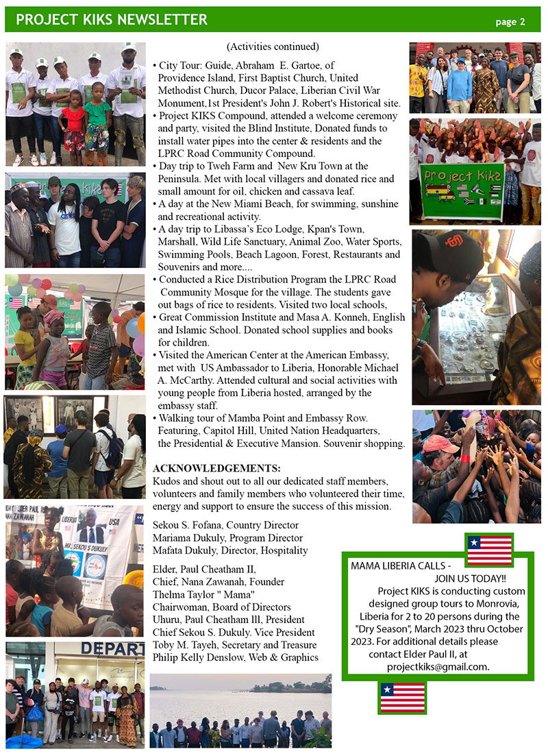 KIKS Newsletter Harmony Club 2022-23 page 2